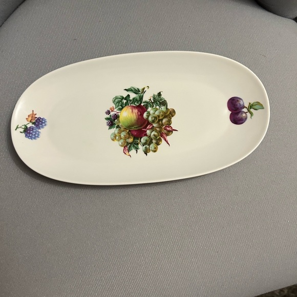 Naaman Israel Porcelain Serving Platter Vintage 1970’s 10 1/2” L x 5 1/2” W - Picture 4 of 10